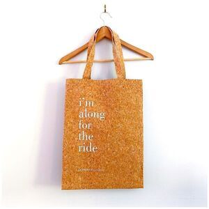 Anthropologie cork shimmer tote bag